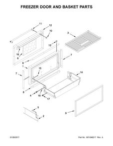 Freezer Door And Basket Parts Diagram and Parts List for KBFN402ESS02  KitchenAid Refrigerator