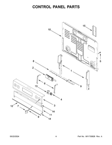 Part Location Diagram of W11730047 Whirlpool CONTROL PANEL
