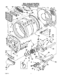 BULKHEAD PARTS Diagram and Parts List for GEQ8858JT0  Whirlpool Dryer