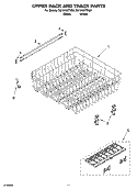 UPPER RACK AND TRACK PARTS Diagram and Parts List for DU1245XTSQ0  Whirlpool Dishwasher