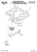 COOKTOP PARTS Diagram and Parts List for RF196LXMB3  Whirlpool Range