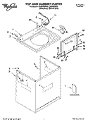 TOP AND CABINET PARTS Diagram and Parts List for LSQ9650PG0  Whirlpool Washer