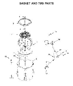 Basket and tub parts Diagram and Parts List for 11025132412  Kenmore Washer