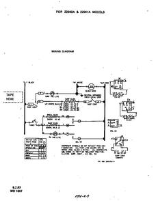 ^22040a, 22041a Diagram and Parts List for 2204*1A  Roper Range