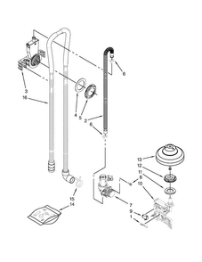 Fill, Drain And Overfill Parts Diagram and Parts List for KUDE60HXSS6  KitchenAid Dishwasher