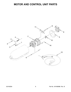 Motor And Control Unit Parts Diagram and Parts List for 5KSM95PSEBS5  KitchenAid Mixer