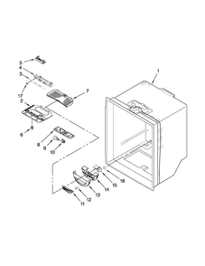 Refrigerator Liner Parts Diagram and Parts List for WRF535SMBM00  Whirlpool Refrigerator