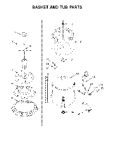 Basket and tub parts Diagram and Parts List for 1105142512  Kenmore Washer