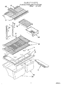 SHELF Diagram and Parts List for RT18DKXHW00  Roper Refrigerator