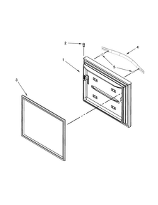 Freezer Door Parts Diagram and Parts List for WRF560SFYH04  Whirlpool Refrigerator