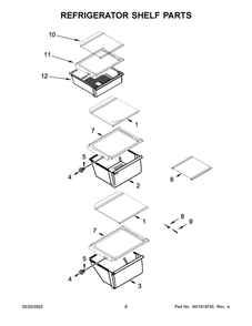 Refrigerator Shelf Parts Diagram and Parts List for 10651759718  Kenmore Refrigerator