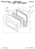 DOOR PARTS Diagram and Parts List for YKCMS1555SS0  KitchenAid Microwave