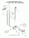 FILL, DRAIN AND OVERFILL PARTS Diagram and Parts List for DU1055XTVB2  Whirlpool Dishwasher