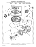PUMP AND MOTOR PARTS Diagram and Parts List for 7GU3800XTVY5  Whirlpool Dishwasher