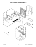 DISPENSER FRONT PARTS Diagram and Parts List for GI6FDRXXB08  Whirlpool Refrigerator