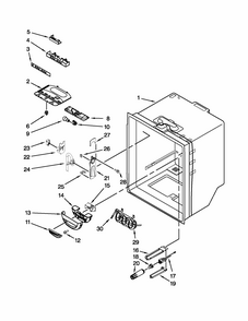Refrigerator Liner Parts Diagram and Parts List for 59672019016  Kenmore Refrigerator