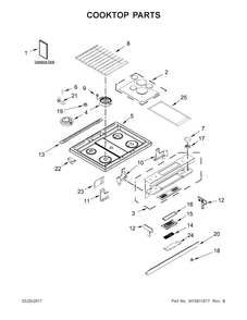 Cooktop Parts Diagram and Parts List for KSDB900ESS1  KitchenAid Range