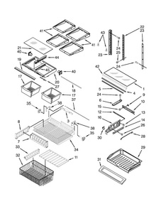 Shelf Parts Diagram and Parts List for 10672009015  Kenmore Refrigerator