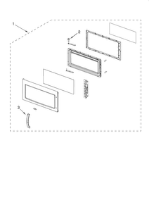 Door Parts Diagram and Parts List for MH2175XSB0  Whirlpool Microwave