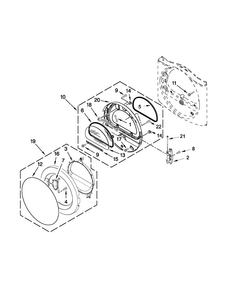 Door Parts Diagram and Parts List for WGD9051YW3  Whirlpool Dryer