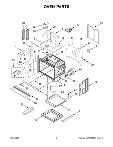 03 - Oven Parts Diagram and Parts List for JMW3430LL04  Whirlpool Microwave Oven Combo