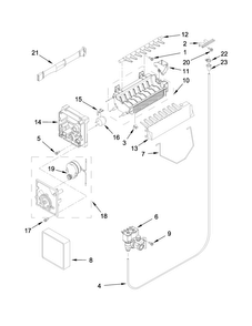 Ice Maker Parts Diagram and Parts List for WRS335FDDB00  Whirlpool Refrigerator