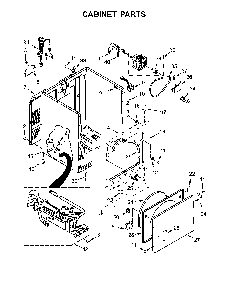 Cabinet parts Diagram and Parts List for 110C72442512  Kenmore Dryer