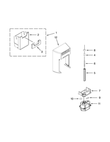 Motor And Ice Container Parts Diagram and Parts List for KSC23C8EYY03  KitchenAid Refrigerator