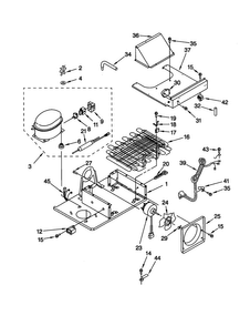 Upper Unit Diagram and Parts List for KSSP36QGT00  KitchenAid Refrigerator