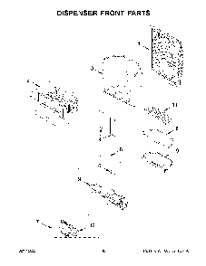 Dispenser Front Parts Diagram and Parts List for KRFF507HWH03  KitchenAid Refrigerator