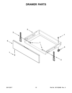 06 - Drawer Parts Diagram and Parts List for WFE550S0HV0  Whirlpool Range