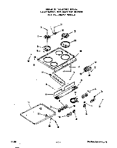 Main Top Diagram and Parts List for 2453*AA  Roper Range
