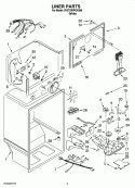 LINER PARTS Diagram and Parts List for 8VET2WPKKQ06  Whirlpool Refrigerator