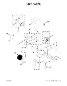 Unit Parts Diagram and Parts List for WRF992FIFH00  Whirlpool Refrigerator
