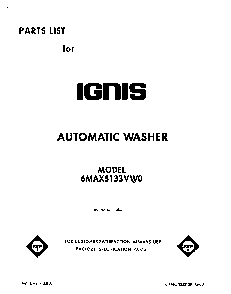 Front Cover Diagram and Parts List for 6MAX5133VW0  Whirlpool Washer