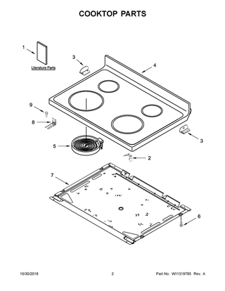 Part Location Diagram of W11178790 Whirlpool COOKTOP