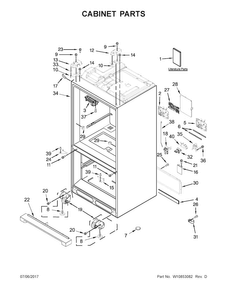 Cabinet Parts Diagram and Parts List for WRV986FDEM01  Whirlpool Refrigerator