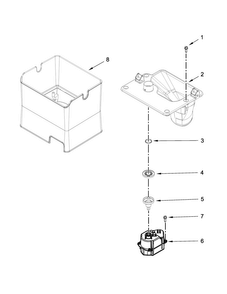 Motor And Ice Container Parts Diagram and Parts List for WRF736SDAM11  Whirlpool Refrigerator