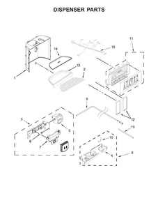 Dispenser Parts Diagram and Parts List for KRSC503ESS00  KitchenAid Refrigerator