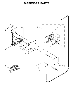 Dispenser parts Diagram and Parts List for 10651782413  Kenmore Refrigerator