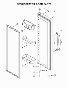 Refrigerator Door Parts Diagram and Parts List for WRS576FIDM02  Whirlpool Refrigerator