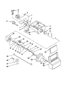 Motor And Ice Container Parts Diagram and Parts List for 10651113210  Kenmore Refrigerator