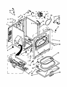 Cabinet Parts Diagram and Parts List for 11075102311  Kenmore Dryer