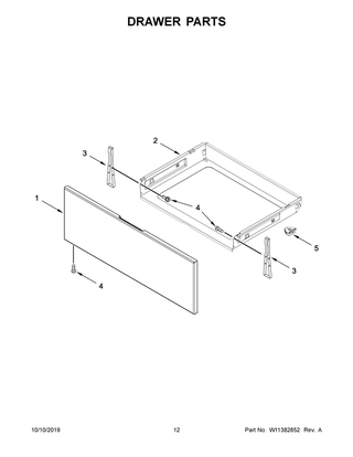 Drawer Parts Diagram and Parts List for WFG525S0JS0  Whirlpool Range