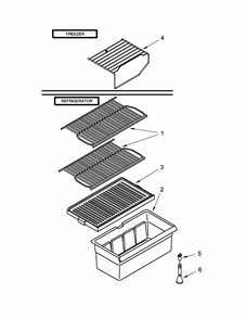 Shelf Parts Diagram and Parts List for ST14CKXDQ00  Whirlpool Refrigerator