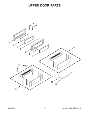 06 - UPPER DOOR PARTS Diagram and Parts List for YWGE745C0FH0  Whirlpool Range