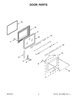 05 - DOOR PARTS Diagram and Parts List for KFES530ESS2  Whirlpool Range