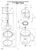 AGITATOR, BASKET AND TUB Diagram and Parts List for LSV9355BN0  Whirlpool Washer
