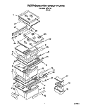 REFRIGERATOR SHELF Diagram and Parts List for 3XRA720  Whirlpool Refrigerator