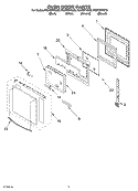 OVEN DOOR Diagram and Parts List for RS675PXGT5  Whirlpool Range